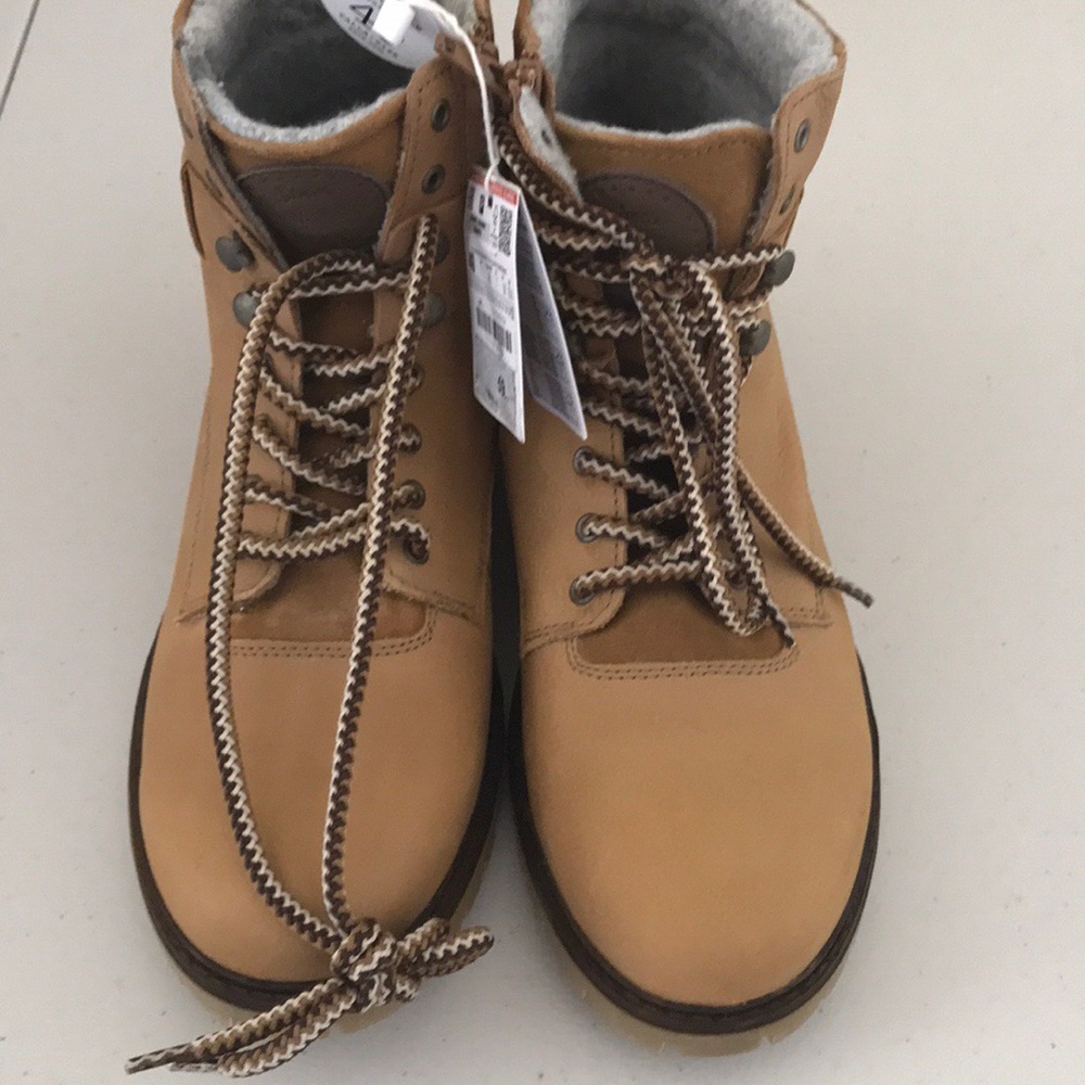 NWT ZARA KID’S LEATHER BROWN BOOTS EU 40 ZIPPER - Picture 5 of 8